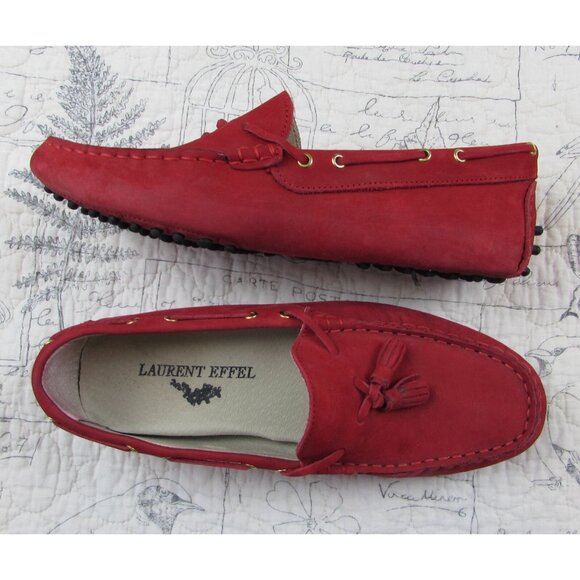 Laurent Effel Women's Shoes Red Driving tassels Loafer Flats EU 39 Made In Italy - Picture 5 of 12
